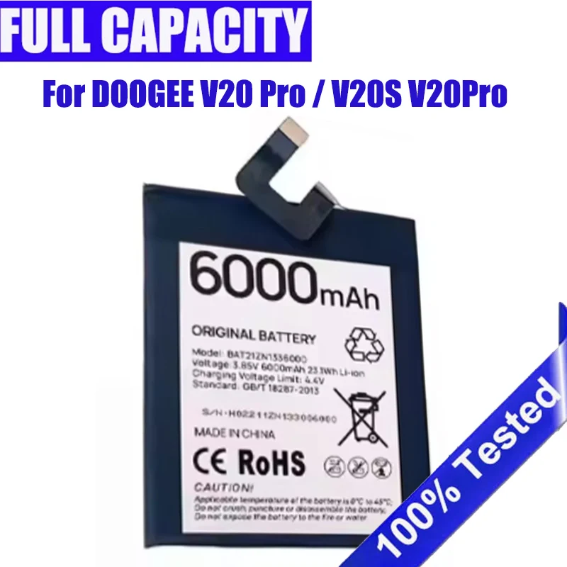 Brand New BAT21ZN1336000 Battery For DOOGEE V20 Pro / V20S V20Pro 6000mAh High Quality