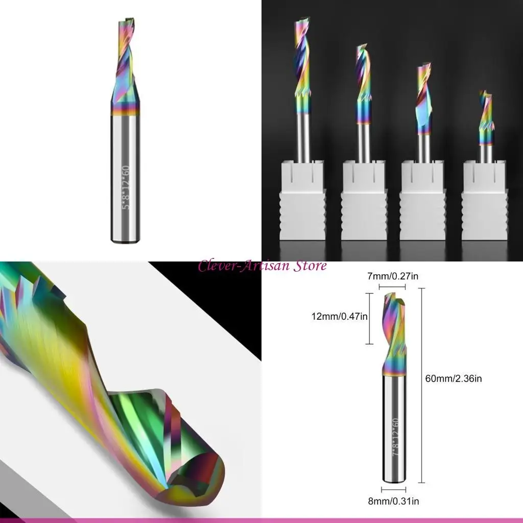 

E06B Фреза с одной канавкой, спиральная металлическая концевая фреза для гравировки по дереву, резка алюминия, акрила по дереву