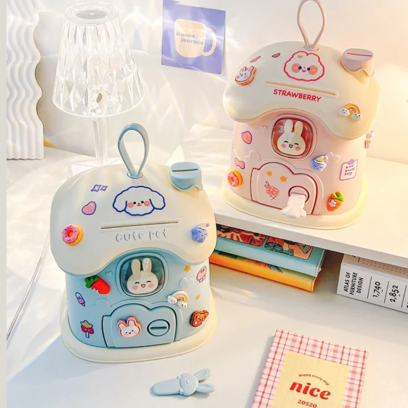 여아용 DIY 크리에이티브 머니 뱅킹 장난감, 돼지 저금통, 돈 절약 냄비, 동전 상자, 열쇠 잠금, 크리스마스 선물, 어린이용 장난감