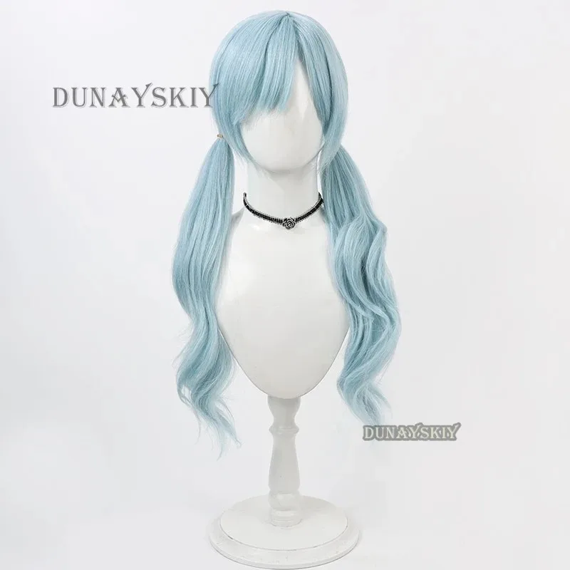 히노모리 시즈쿠 코스프레 합성 머리 가발 프로젝트 세카이 컬러풀 스테이지! 장인정신 60cm 긴 블루 코스 가발 내열성