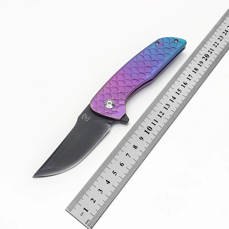 

Fashion Folding Knife Hokkaido Titanium Handle Black M390 Blade Outdoor Equipment Tactical Survival Tools Practical Pocket EDC