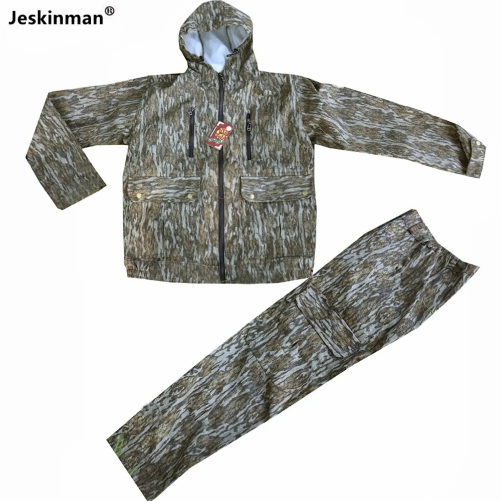 Spring Autumn Men's Outdoor Clothes Wearable Bark Boinic Camouflage Hunting Fishing Suit Wildlife Photography Clothes Breathable