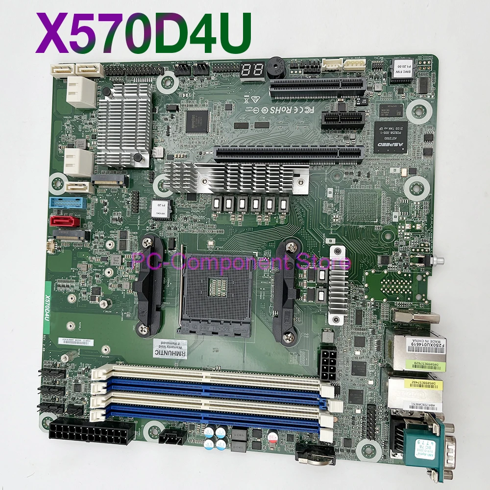 

Server Motherboard For AsRock Supports For Ryzen 5000 AM4 PGA 1331 DDR4 X570D4U