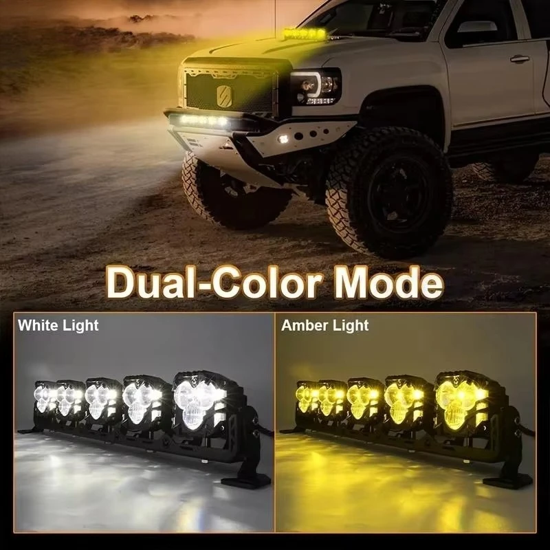 22-Inch two-color LED strip Strobe strip Off-road LED driving light Waterproof combination beam of light Suitable for truck SU