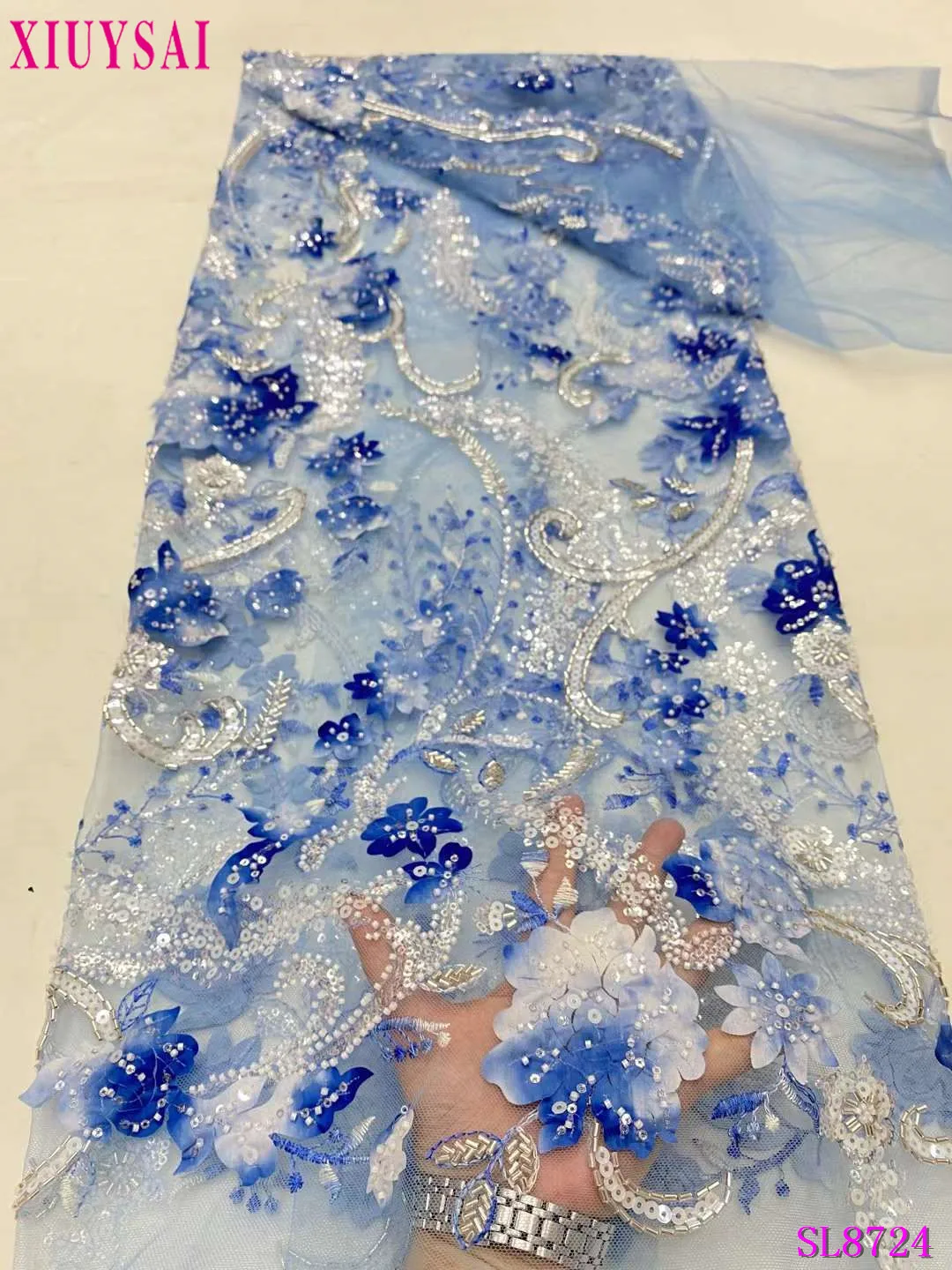 قماش دانتيل مطرز نيجيري لفساتين الخياطة ، تطريز ترتر فرنسي فاخر ، جودة عالية ، من من من الدانتيل #4