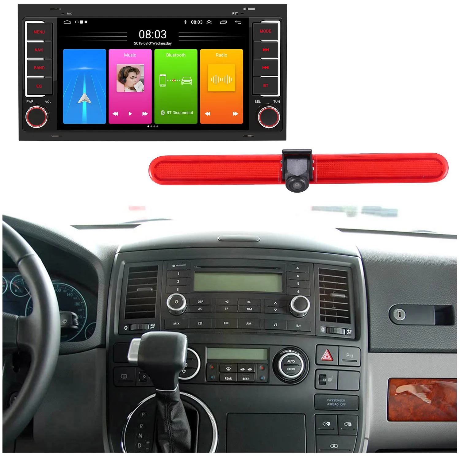 

Автомагнитола Android с беспроводным CarPlay, GPS-навигацией и HD-камерой для VW Multivan V T5/Transporter/Seat Toledo/Alhambra/Octavia