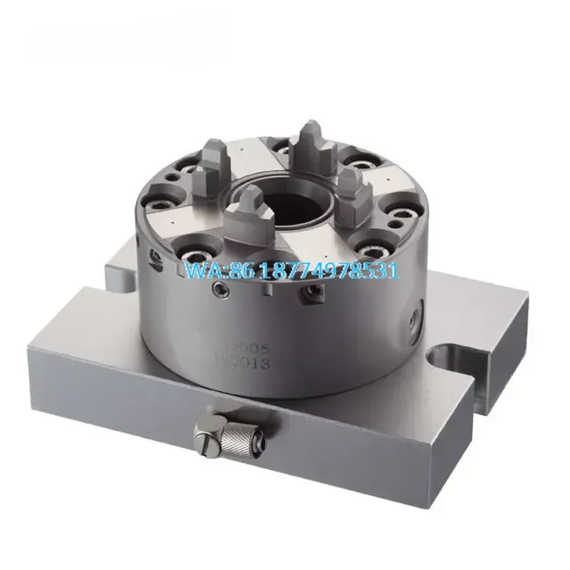 Wmwmnu for ITS 50 Pneumatic Mini 4 Jaw Chuck for CNC EDM 2800N Clamping 0.002mm Repeatability With Auto Cleaning Dustproof