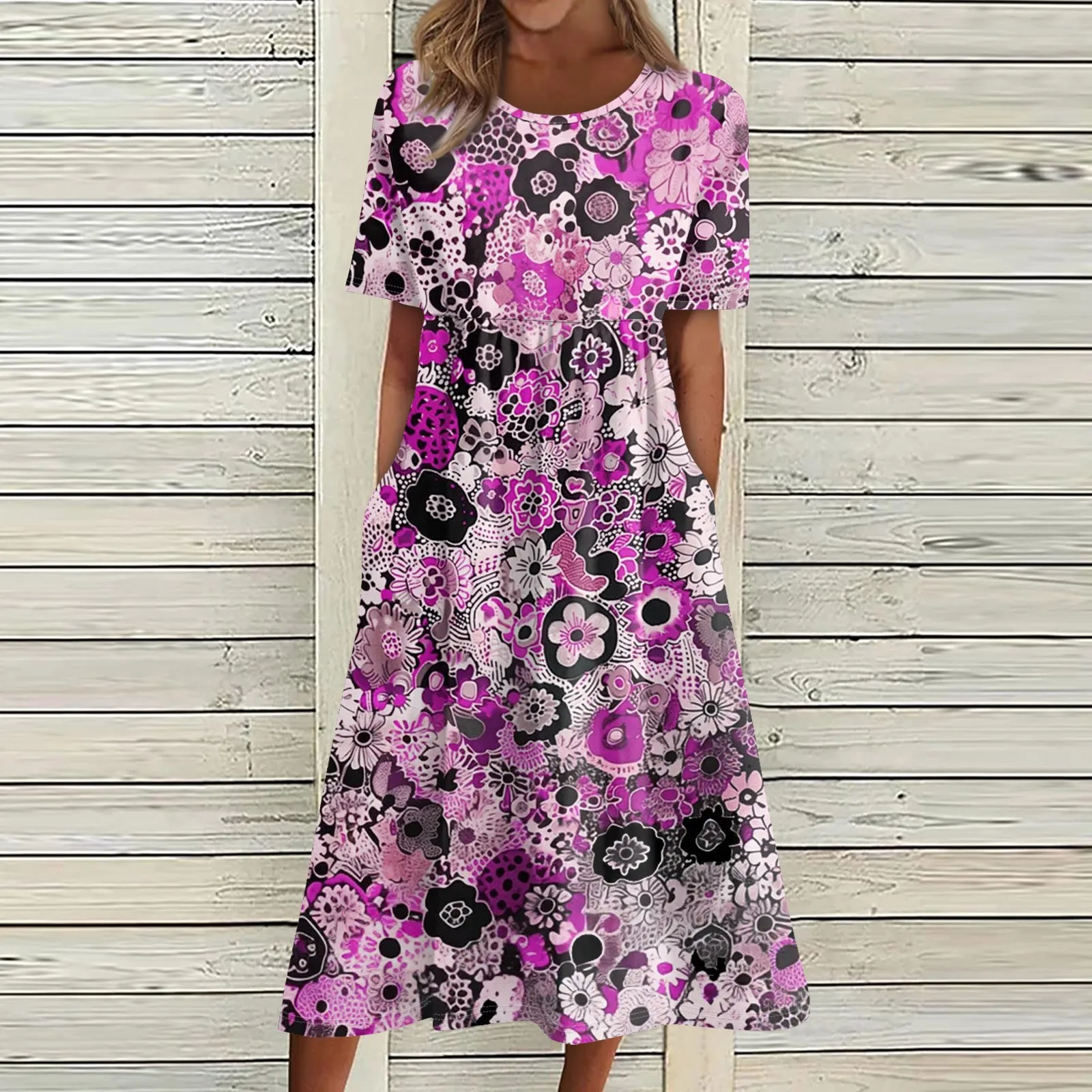 Vestido largo de verano con estampado Floral para mujer, traje bohemio para playa y fiesta de noche, elegante, Vintage, 2024