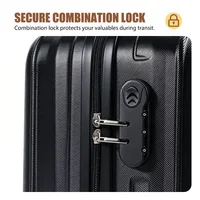 2 Piece Hardside Luggage Set - 20 Inch Carry On Suitcase with TSA Lock, USB Port & Silent Spinner Wheels, Lightweight PC+ABS Travel Luggage for Business Trip 6