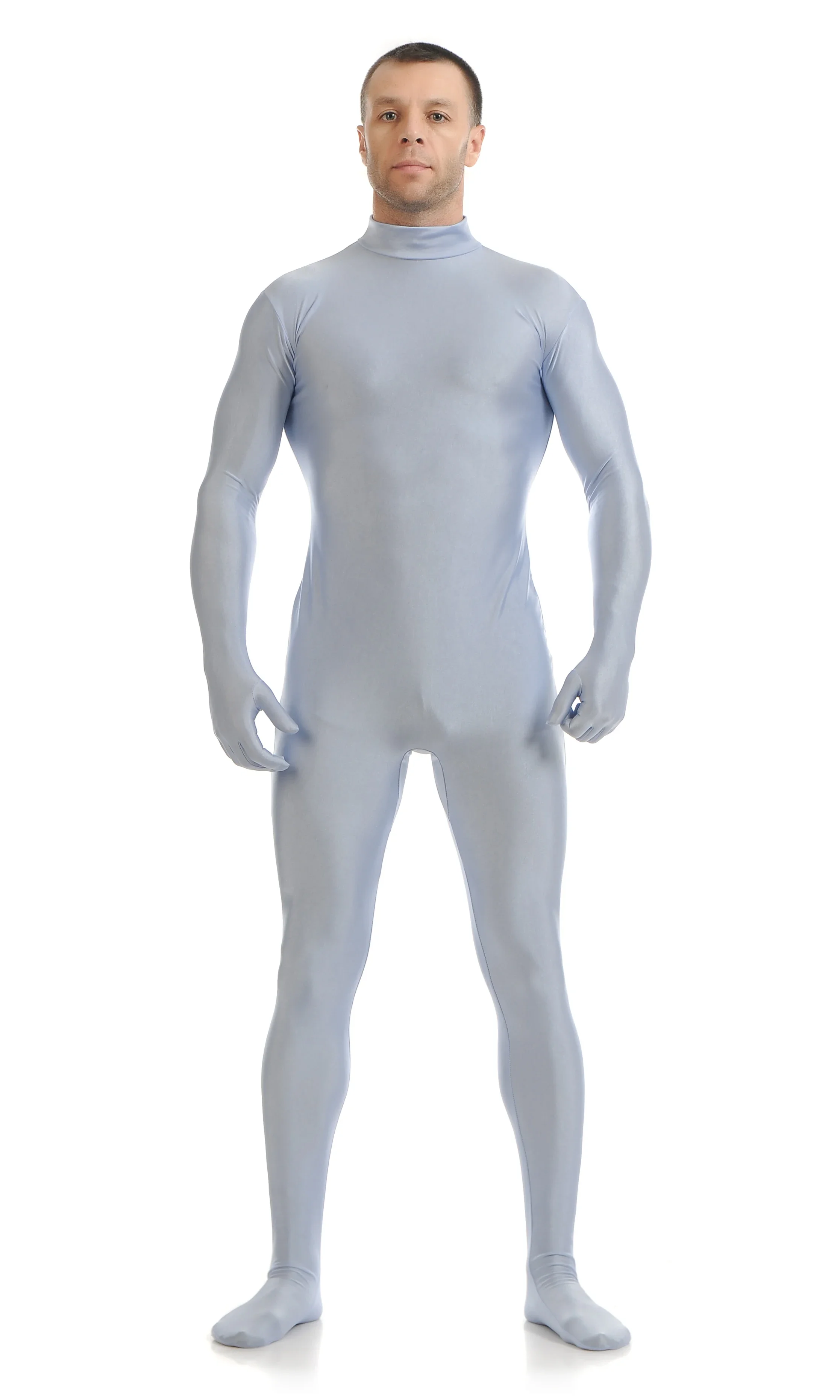 

Grey Spandex Zentai Full Body Skin Tight Jumpsuit Zentai Suit Bodysuit Costume for Women/Men Unitard Lycra Dancewear