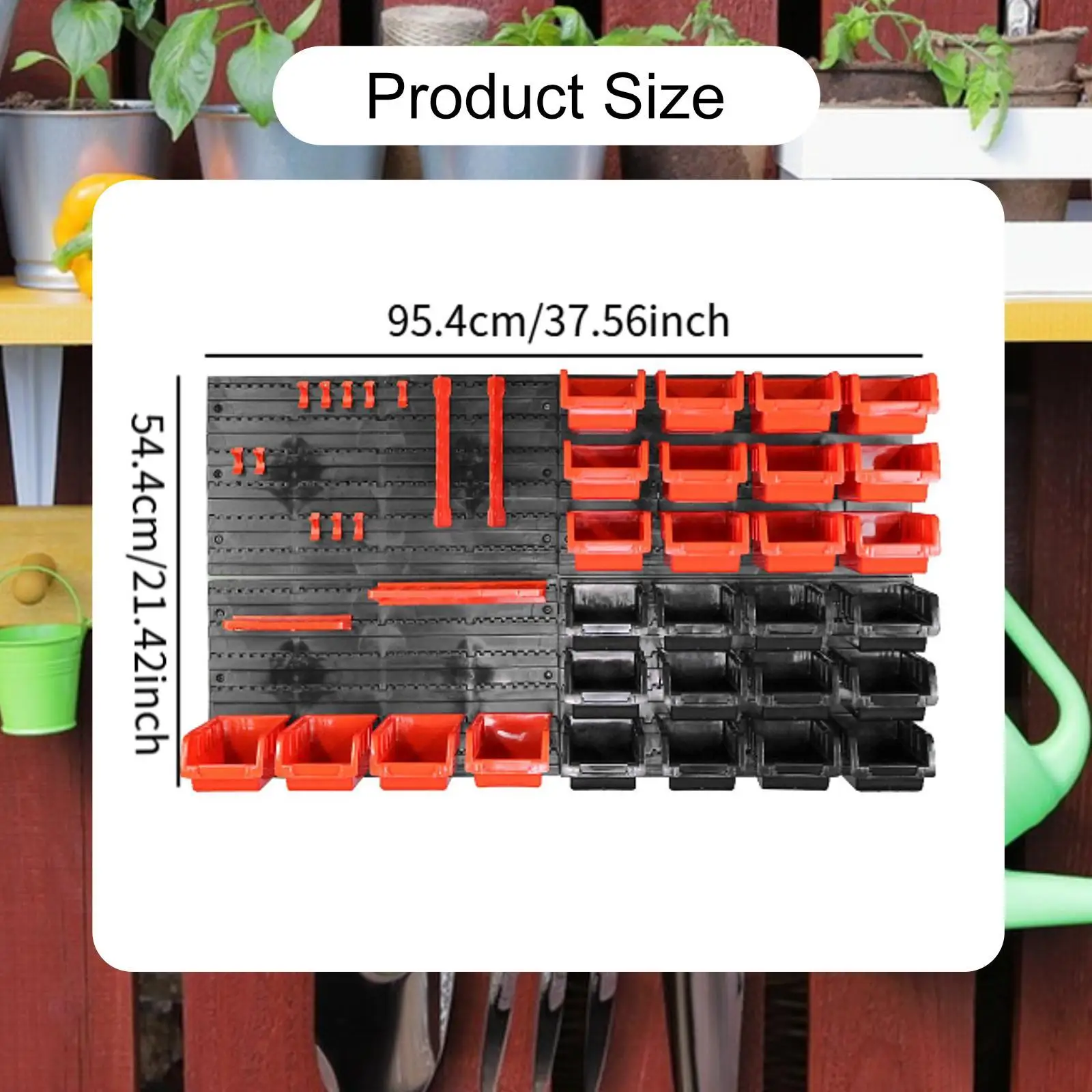 Wall Mounted Storage Bin Panel Rack Plastic Tool Organizer Trays Screw Box Parts Display for Garage Home and Workshop