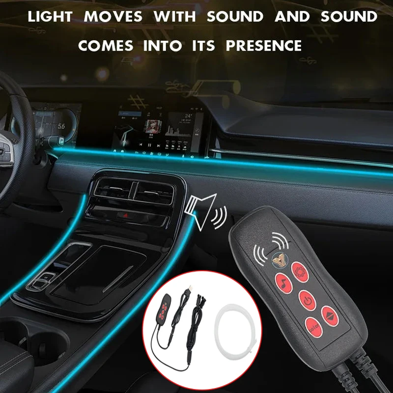 Ambient Light Car illuminations RGB Neon Strip Interior Spare Parts For Tesla Model 3 Accessories Decorations with Remote USB