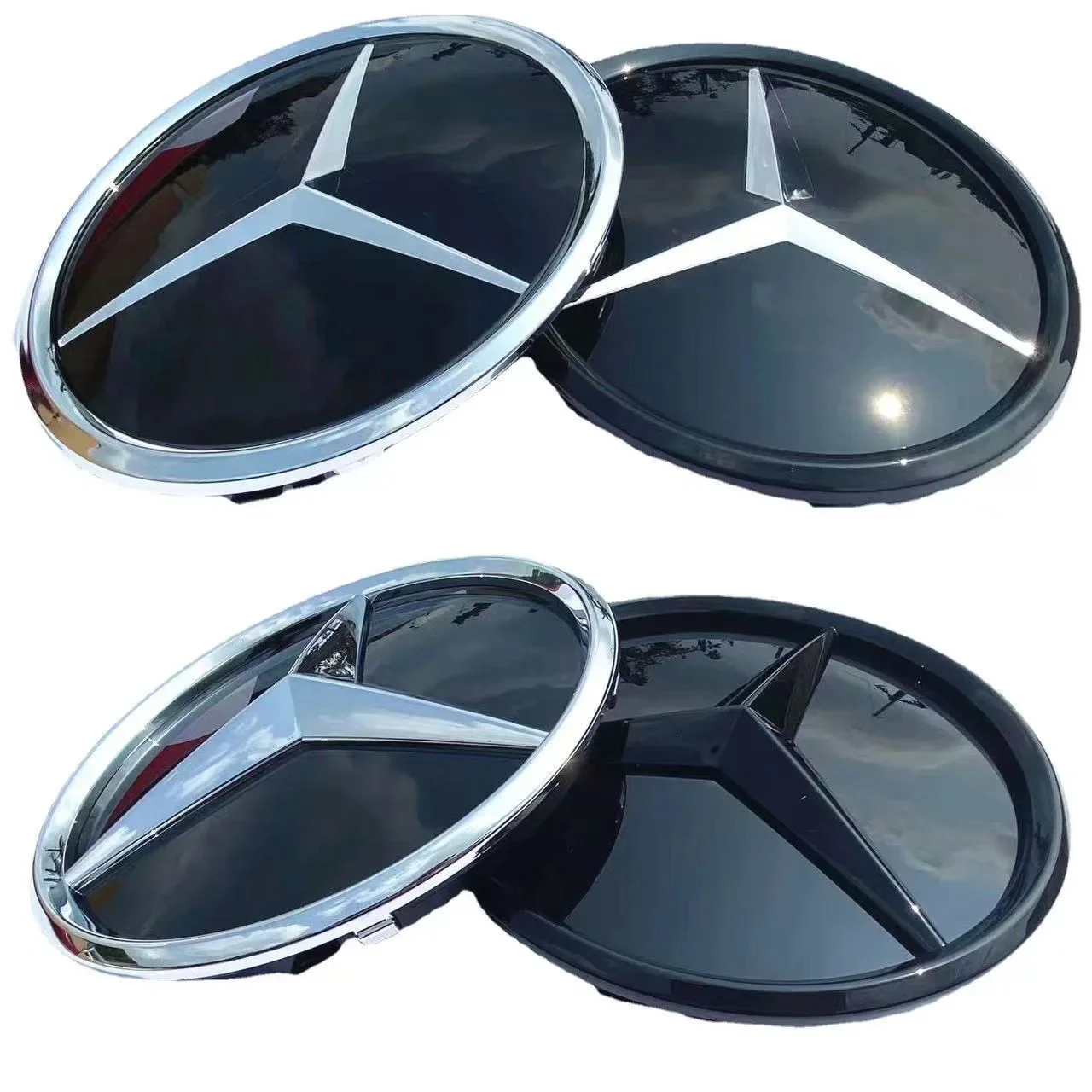 

The front grille star logo badge mirror bottom 3D ABS logo for Mercedes-Benz W205 W176 W212 W218 C117 CLA GLA CLS GLC class