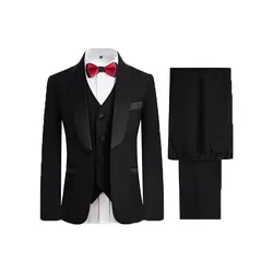 Boys Black Piano Violin Dress Children Skinny Jacket Vest Pants Bowtie 4PCS Prom Dress Kids Evening Dance Performance Costume