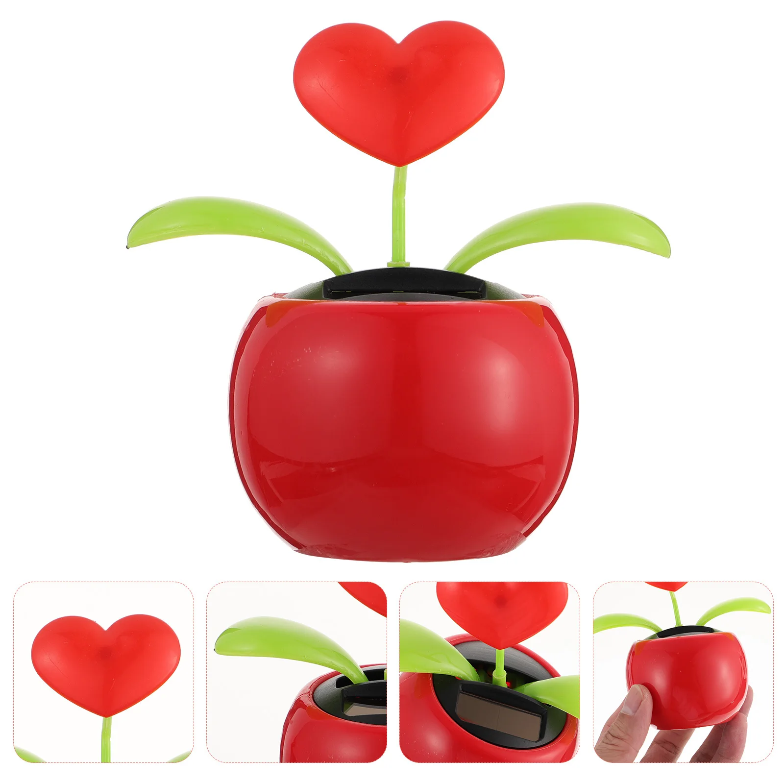 

2pcs Solar Car Dashboard Decoration Heart Shape Auto Swinging For Car Interior Accessories Desktop Ornament Office Home Decor