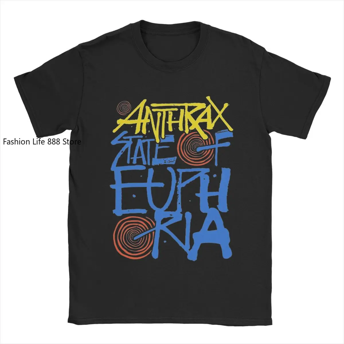 Anthrax Band T-Shirt for Men Novelty 100% Cotton Tee Shirt Crew Neck Short Sleeve T Shirt Printing Clothing