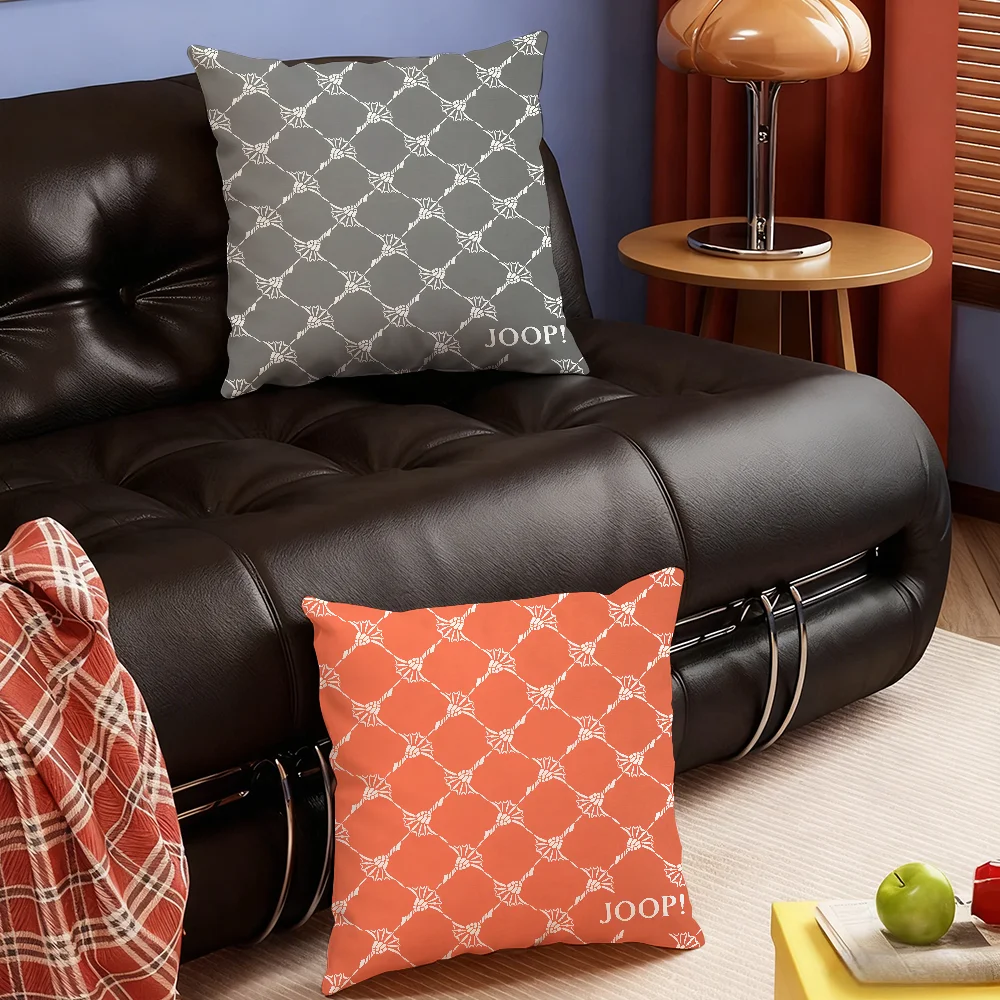 Fashion Pillow Case Bedroom Sofa Living Room Backrest Decoration Square J-Joops-ES Logo Cushion Nap Time