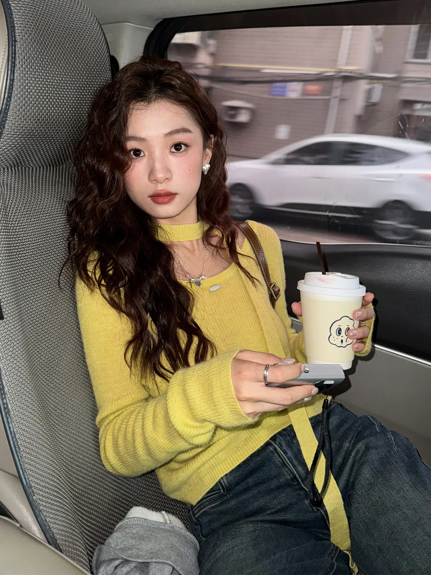 

Корейский женский шерстяной трикотаж, желтый круглый пуловер Ne, мягкая шерсть, драпированный нелье, ранняя осень, новое поступление