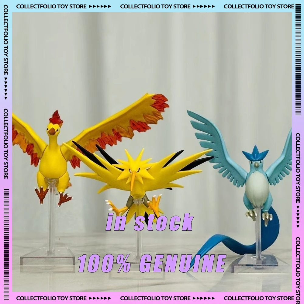 

In Stock Genuine Scale The World Legend of The Elves Legendary Bird Articuno Moltres Zapdos Cute Action Figure Model Toys