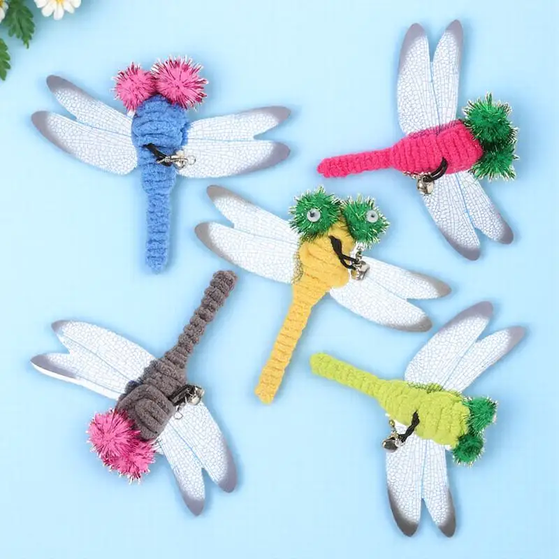 

5Pcs Cat Catch Wand Heads Stylish Dragonfly Shape Reusable Refills Promotes Owner- Fun Indoor Outdoor Play