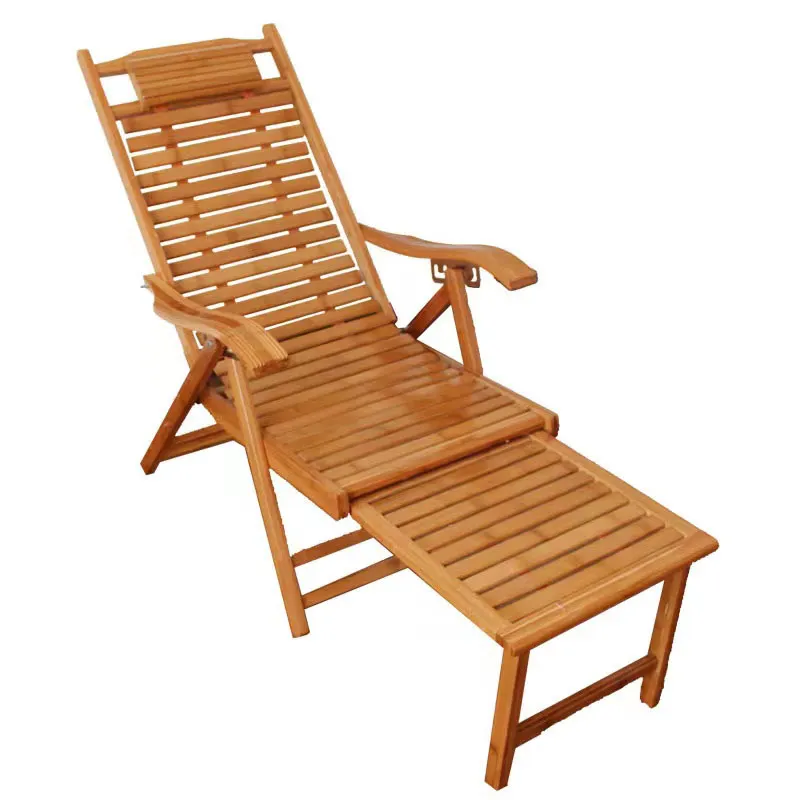 Portable Relax Stripe Teak Recliner Sun Outdoor Wood Leisure Beach Lounge Deck Chairspromote sales