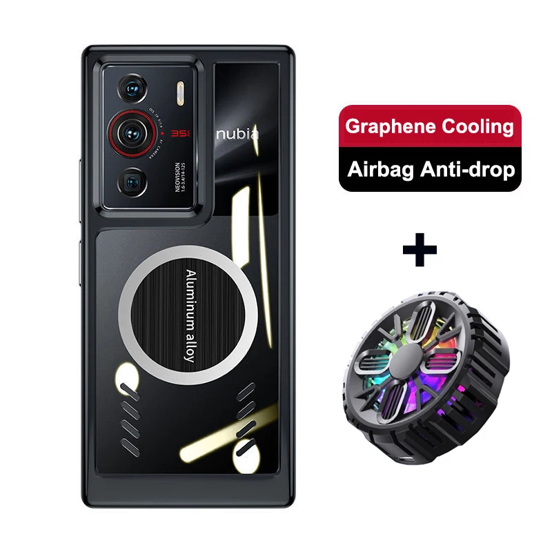 For Nubia Z40 Pro Graphene Vent Hole Case For Nubia Z50S Pro Heat Dissipation Breathable + Radiator Cooling Fan Z40Pro Z50Ultra