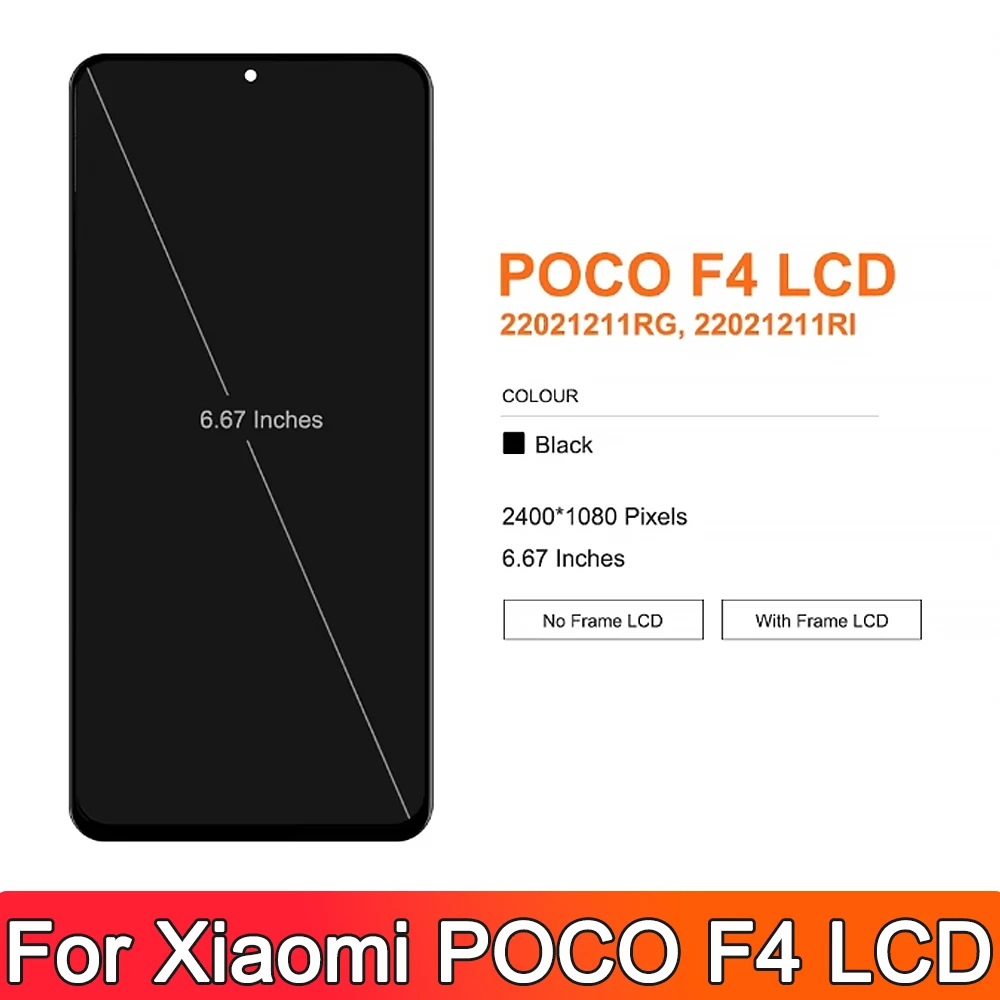 6.67''For Xiaomi Poco F4 LCD 2021211RG 22021211RI Display Touch Screen Digitizer Assembly For PocoF4 5G LCD