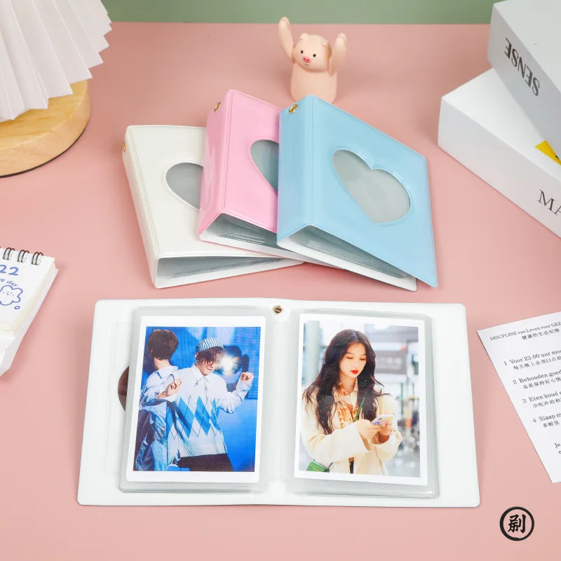Heart Hollow 3 Inch Photocard Album – 32 Pockets Card Binder for Mini Idol Pictures Storage Case