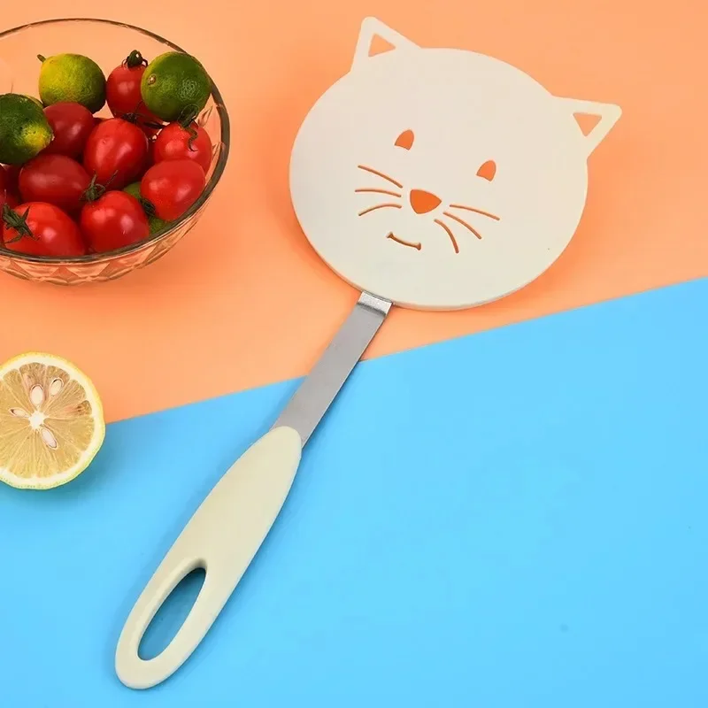 การ์ตูนไนลอนกระทะไม้พายโมเดิร์นทนความร้อนปลอดภัย Spatulas ครัว Anti-SLIP ไข่เจียวพลั่วอุปกรณ์ทําอาหาร