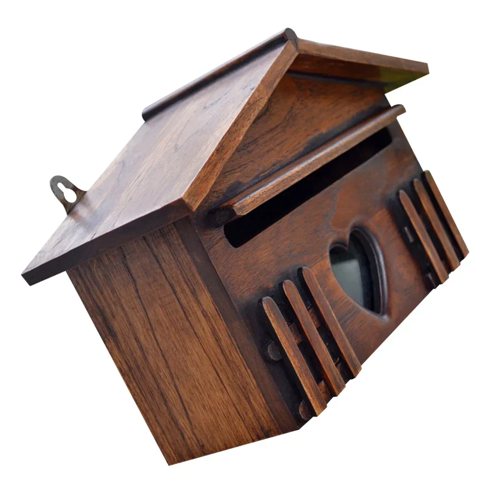 1PC Wooden Mailbox Outdoor Post Box Rainproof Suggestion Box Creative Letter Box for Home Company Wall Mounted Mailbox