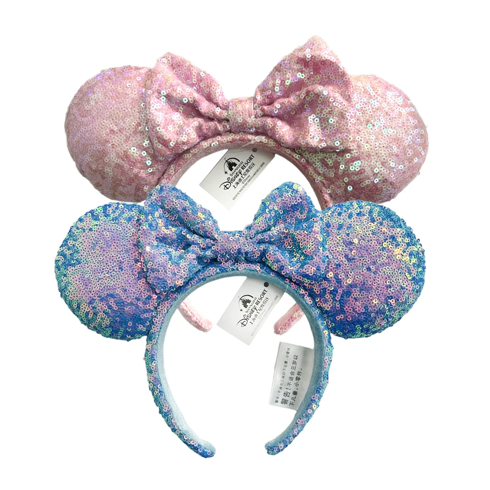 ディズニーミッキーマウスヘッドバンドハロウィン純粋なスパンコール耳アリーブンパーティーヘアウェアコスプレ大人/子供ヘアアクセサリー女性のための