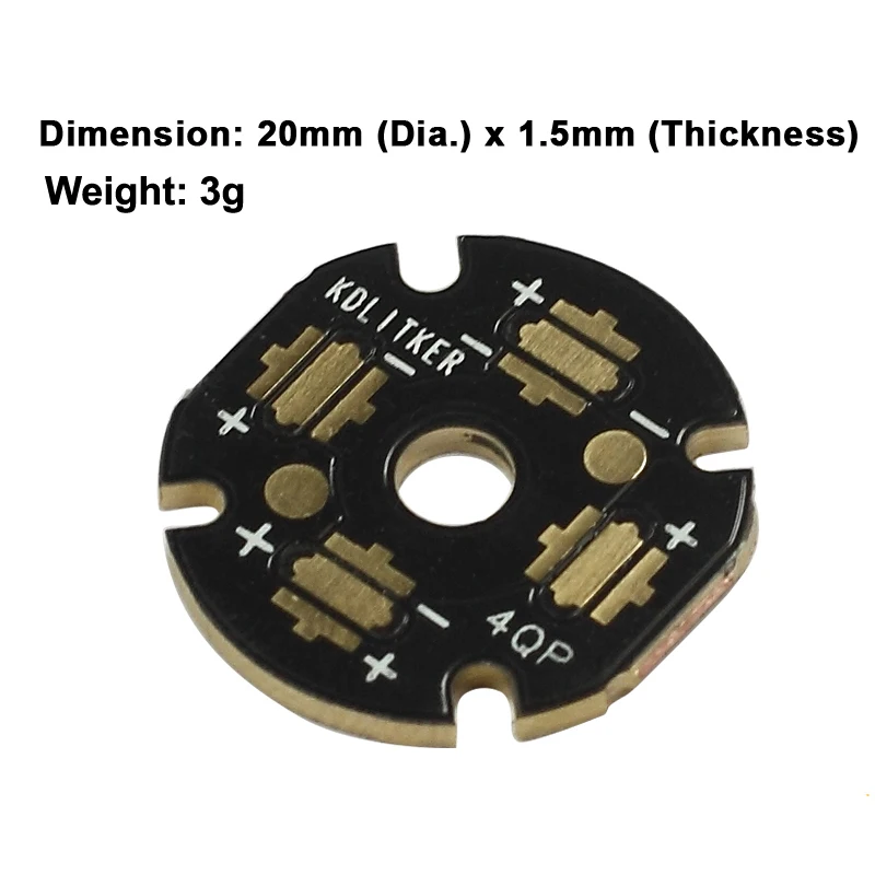 KDLITKER 4QP-20 Quad DTP Copper MCPCB for 3535 LED