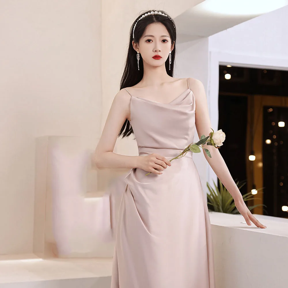 Sukienka dla druhen w jednolitym kolorze, elegancka, z falbanami, z odkrytymi ramionami, rozcięciem, falbankami w kształcie płatków, linia A, na wesele, vestido.