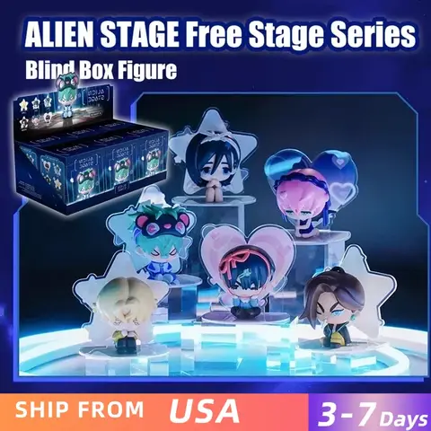 6PCS Alien Bühne Freie Bühne Serie Blind Box TILL Zwei-dimensionale Animation Peripheriegeräte Sammlung Modell Puppe Überraschung Geschenke spielzeug