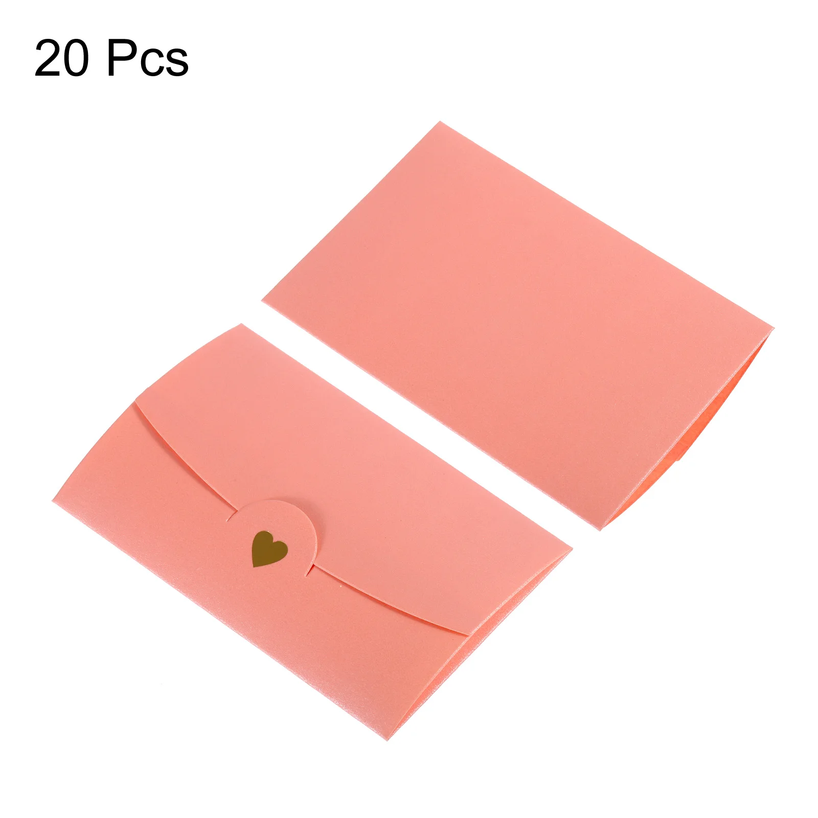 20Pc 10.5*7cm Pearl-coated Paper Mini Envelope Small Gift Card Holder Retro Gold Heart Business Invitation Envelopes for Wedding