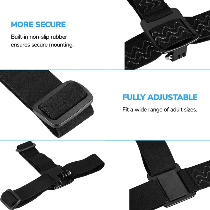 Head Strap Mount For GoPro Hero 13 12 11 10 9 8 7 Insta 360 X5 X4 X3 GO 3 3S DJI Osmo Action 3 4 5 Pro Cameras Accessory ﻿ image 4