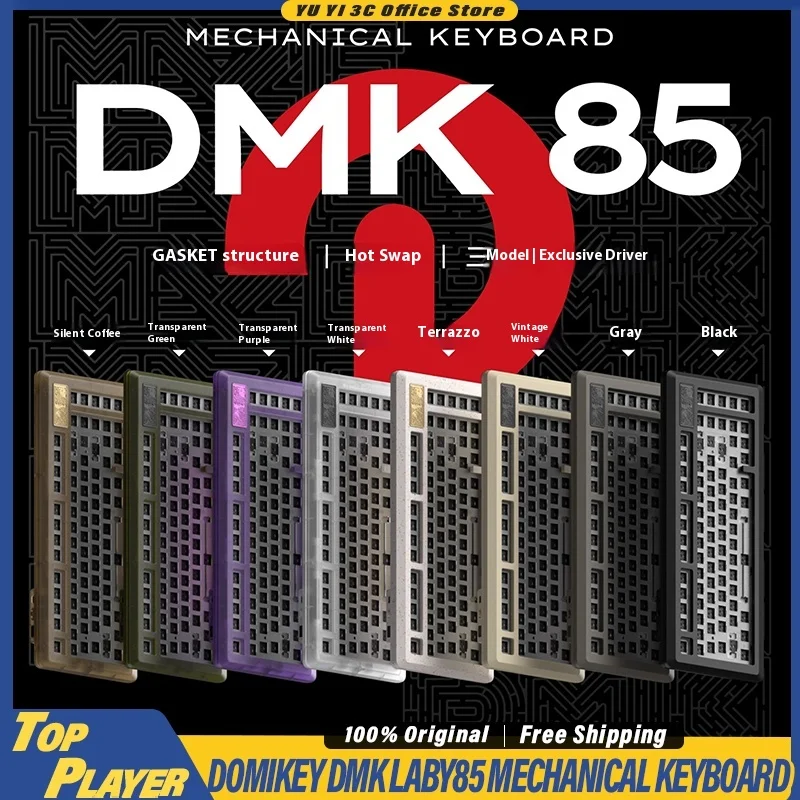 

DOMIKEY Laby85 Mechanical Keyboard Kit PC Plate Poron Filling South Facing RGB 8 Times IPXE with Aviation Connector Cable GASKET