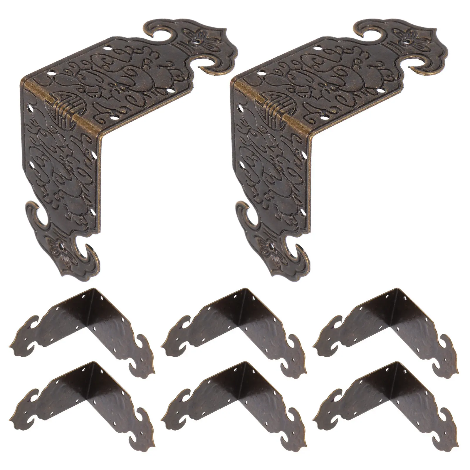 

8Pcs Vintage Metal Corner Protectors Copper Decorative Box Guards Jewelry Wooden Box Edge Protectors Rustic Metal Corner