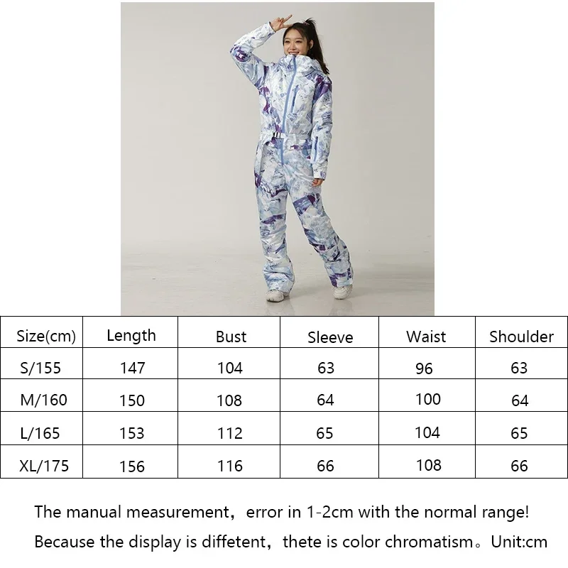 2025 Skiing Suites Women One-Piece Ski Clothing Outdoor Sports Snowboard Jumpsuit Winter Warm Waterproof Overalls New Hooded Set