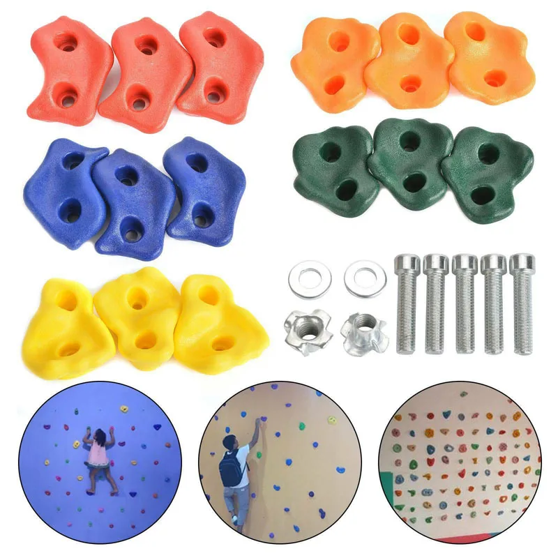 20 Pieces Per Pack Double Hole Plastic Climbing Rock Kids Rock Climbing Pivot Resin Gripper Gecko Wall Climbing Wall