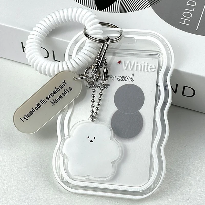 Ins Style Photocard Holder Transparent Card Holder Keychain Photo Sleeves Bus Card Student Card Case Photo Protector