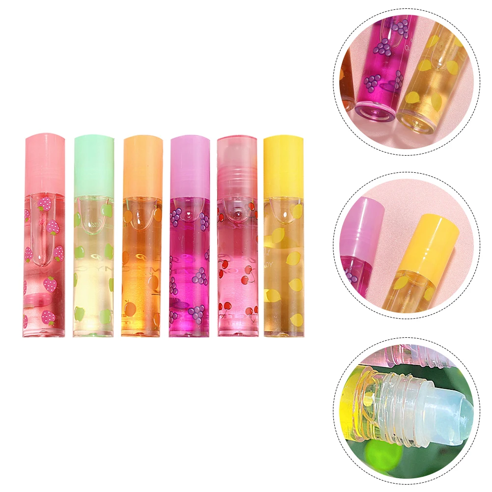 

5pcs Fruit-Flavored Pomade Moisturizing Portable Balm Transparent Lip Protector Makeup Lip Gloss Fresh Juicy Flavor For Women