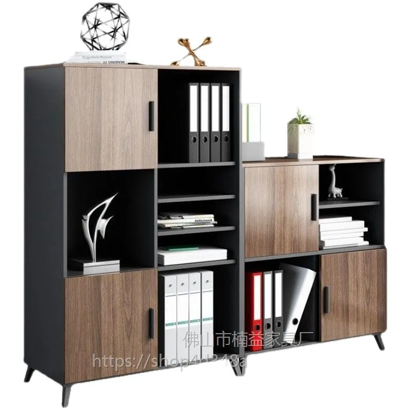 YJQ file cabinet low storage data filing cabinet wooden partition office with lock bookcase
