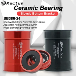 KACTUS Bike Bottom Bracket Ceramic Bearing BB386 Central Movement for Shimano Full Range of Cranksets SRAM 24mm Crank Bike Parts