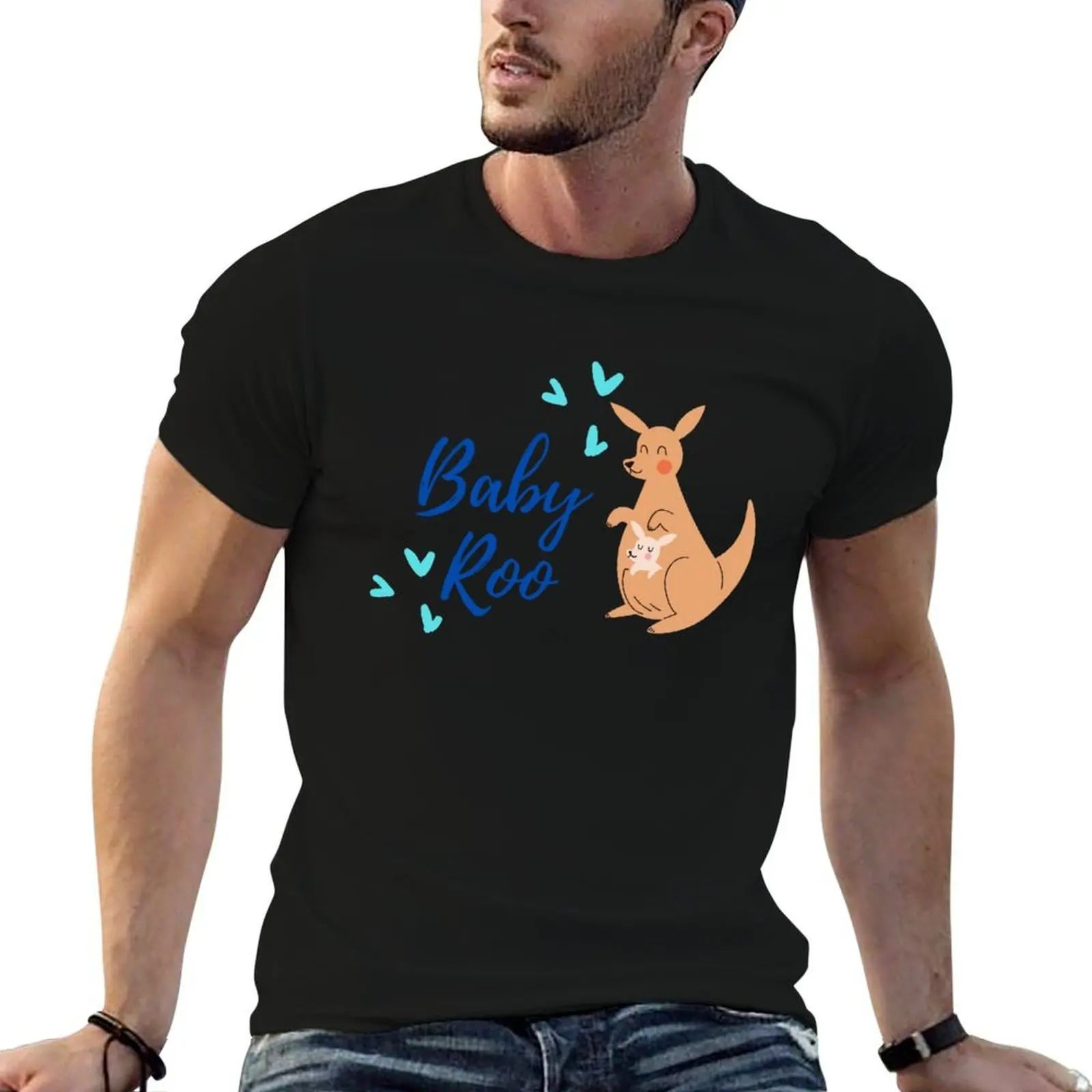 

print Day funny custom shirt - Baby T-Shirt Mother's t t - shirts Cute Kangaroo - Blue cotton Roo