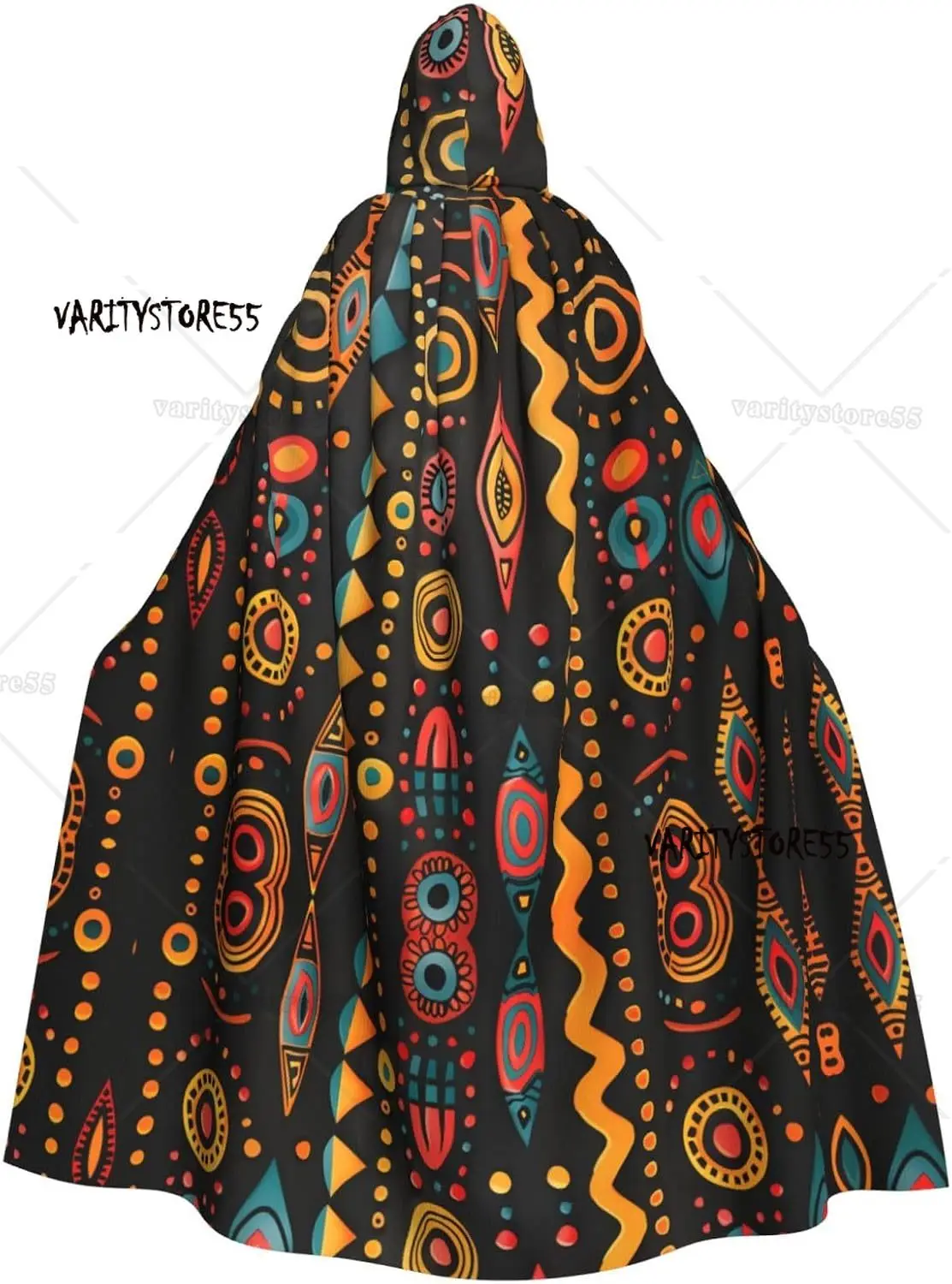 

Плащ с капюшоном в африканском племенном этническом стиле с принтом для ролевых игр на Хэллоуин и костюмированных вечеринок