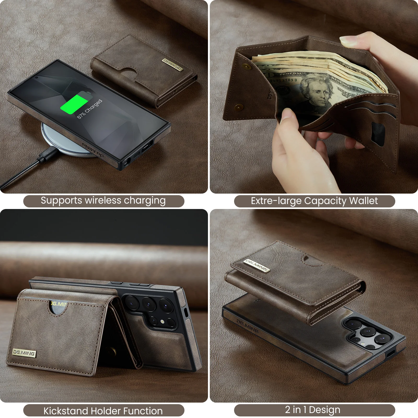 Multifunction 2 in 1 Magnetic Removable PU Card Wallet Cover For Samsung Galaxy S22 S23 S24 S25 S25FE S26 Ultra Plus Case