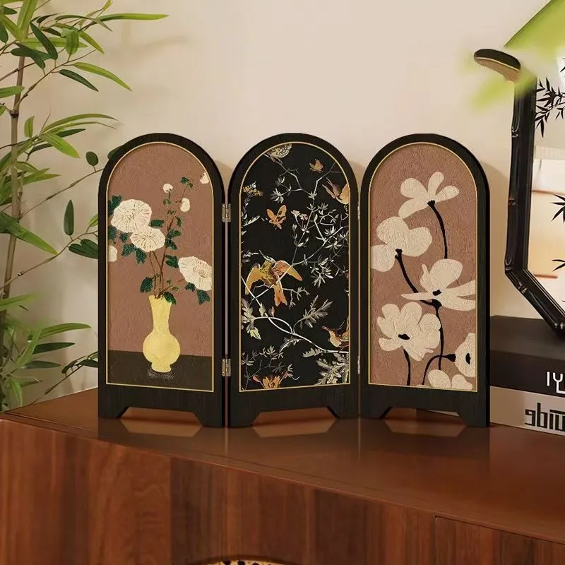 Miniature Folding Small Screen, Suitable for Use as a Partition in Dollhouse, Study Room, Bedroom, Bathroom