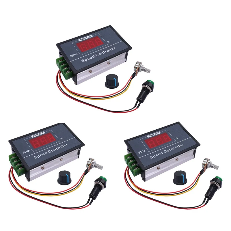 

ABVJ-3X PWM DC Motor Speed Controller With Digital Display 30A PWM Adjustable Speed Stepless Regulator