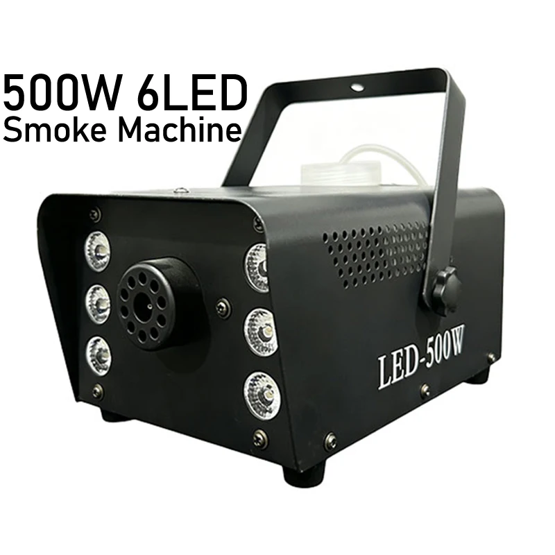 500W Smoke Fog Machine Equipped With 6 LED Light Beads Max 5m Spraying Distance Party Atmosphere Fog Machine Excluding Smoke Oil